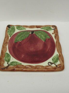 Franciscan China APPLE 6 3/4 Inch Square Hot Plate or Coaster, Made In Portugal